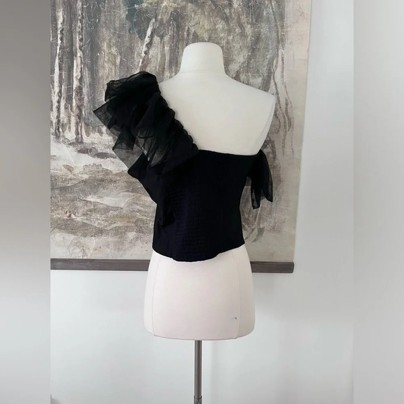 Anthropologie Sunday in Brooklyn One-Shoulder Top in Black XL NWOT $78 - Picture 4 of 11